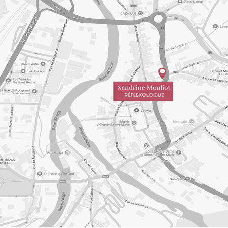 Carte de localisation Sandrine Mouliot réflexologue à Oloron